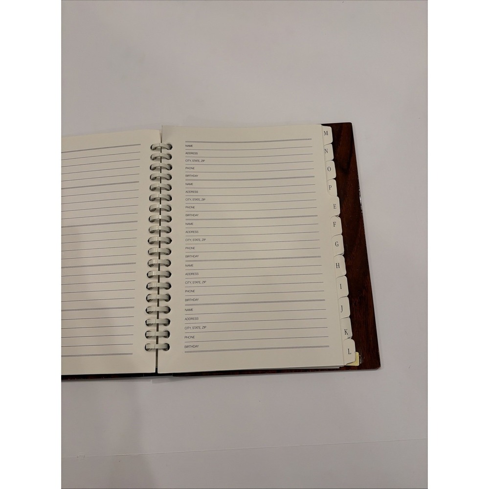 Vintage Jehuani Wood Grain Address Book 3 Ring Binder Korea - Picture 5 of 12